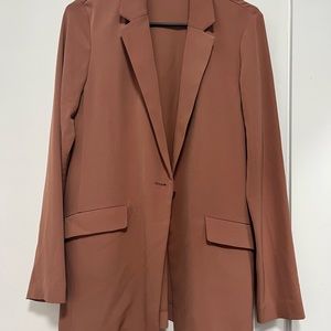 Pink Uniqlo Blazer Drape Long Jacket